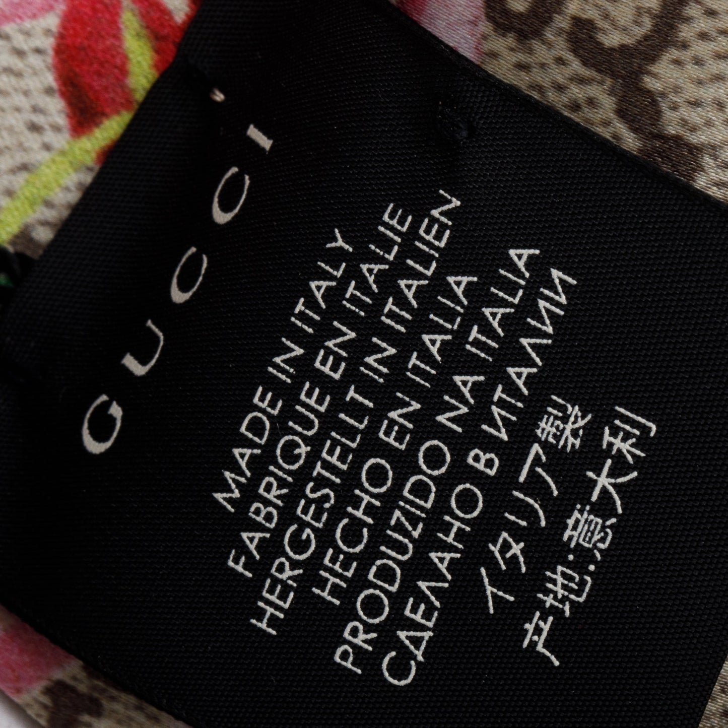 Gucci Beige & Multicolor GG Blooms Print Silk Headband