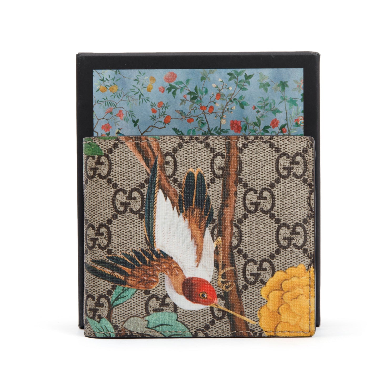Gucci Beige & Multicolour GG Supreme Tian Bifold Wallet