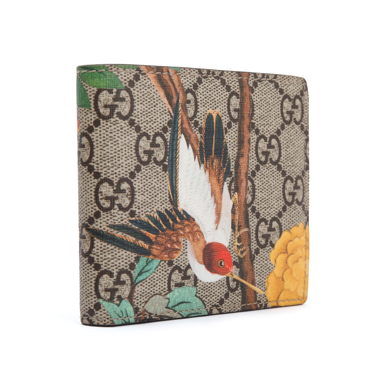Gucci Beige & Multicolour GG Supreme Tian Bifold Wallet
