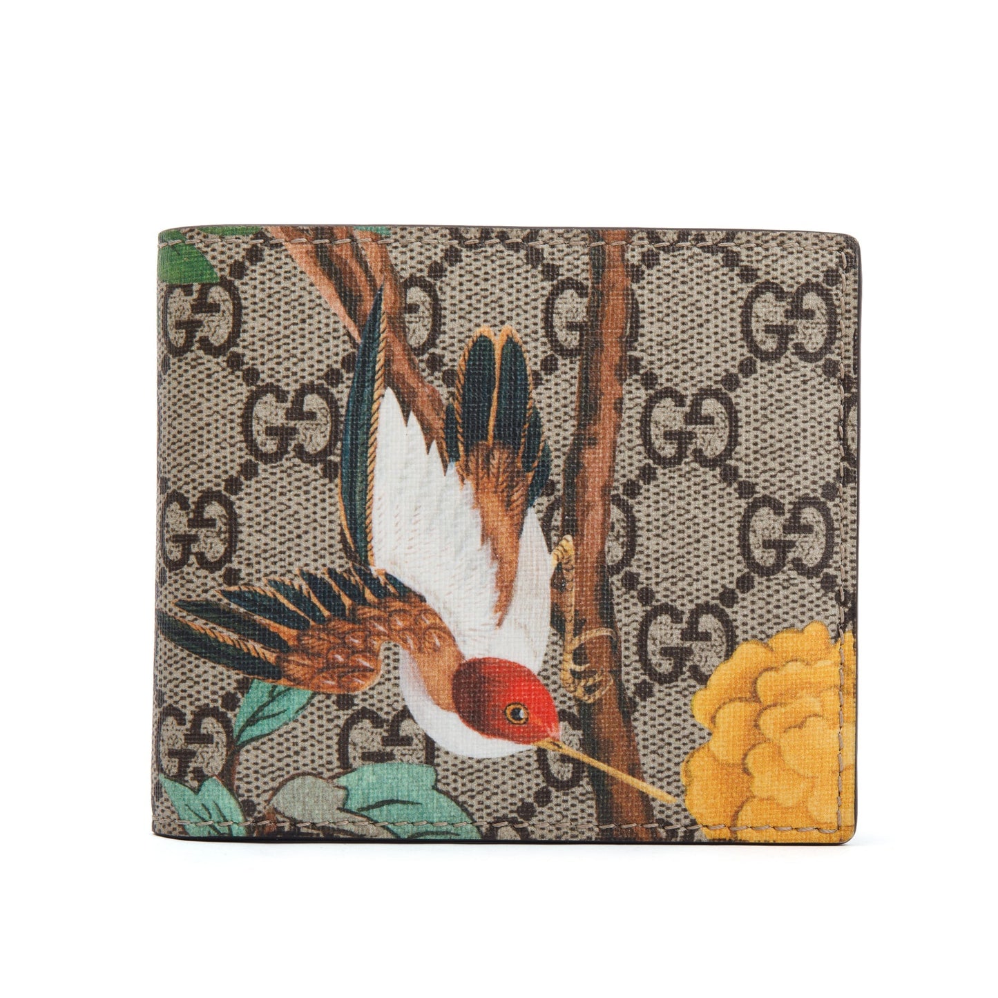 Gucci Beige & Multicolour GG Supreme Tian Bifold Wallet