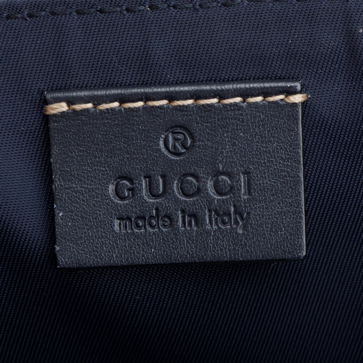 Gucci Beige & Navy GG Plus Diaper Bag