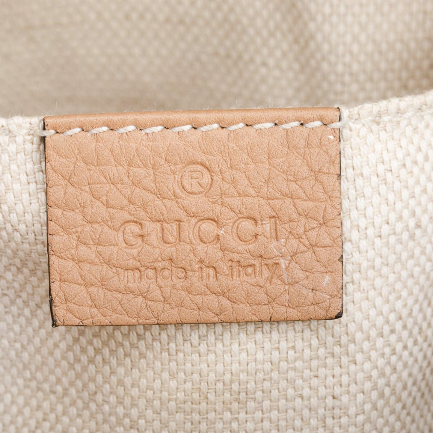 Gucci Beige Pebbled Calfskin Leather Small Soho Disco Bag