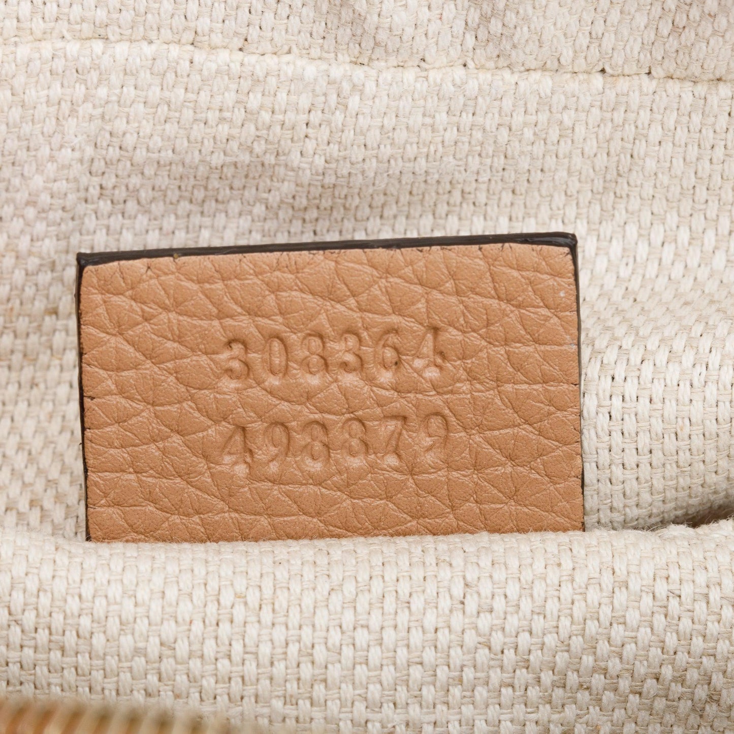 Gucci Beige Pebbled Calfskin Leather Small Soho Disco Bag