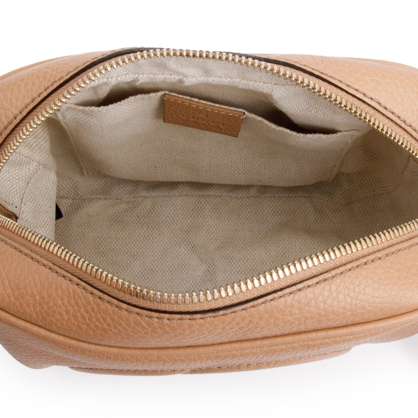 Gucci Beige Pebbled Calfskin Leather Small Soho Disco Bag