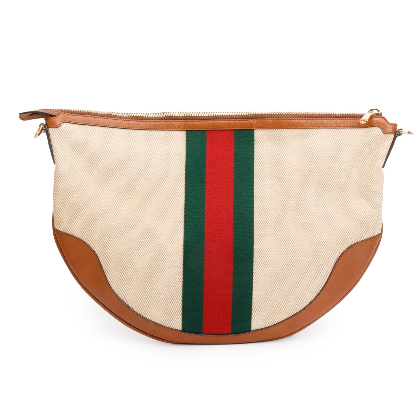 Gucci Beige Vintage GG Supreme Web Large Ophidia Half Moon Hobo