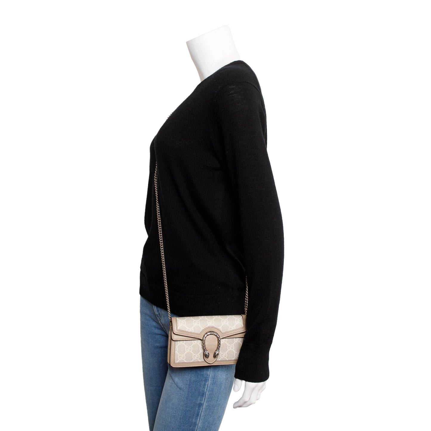 Gucci Beige & White GG Supreme Dionysus Super Mini Bag