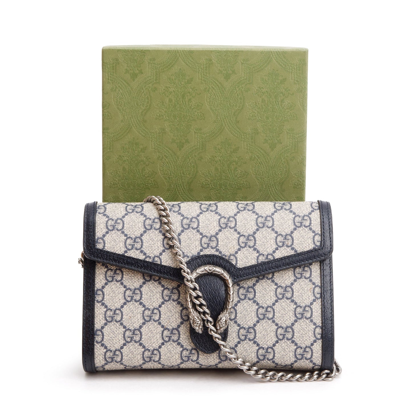 Gucci Beige/Blue Dionysus GG Supreme Wallet on Chain