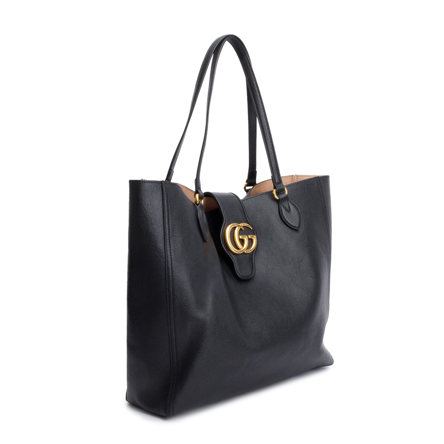 Gucci Black Calfksin Leather Medium Dahlia Tote