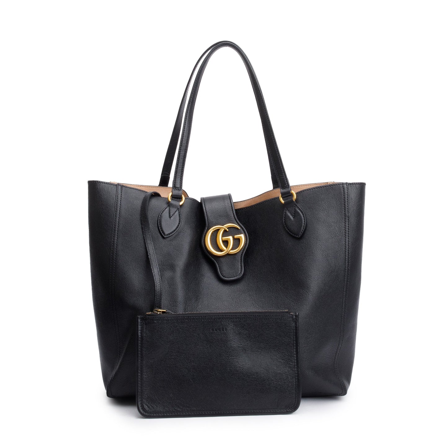 Gucci Black Calfksin Leather Medium Dahlia Tote