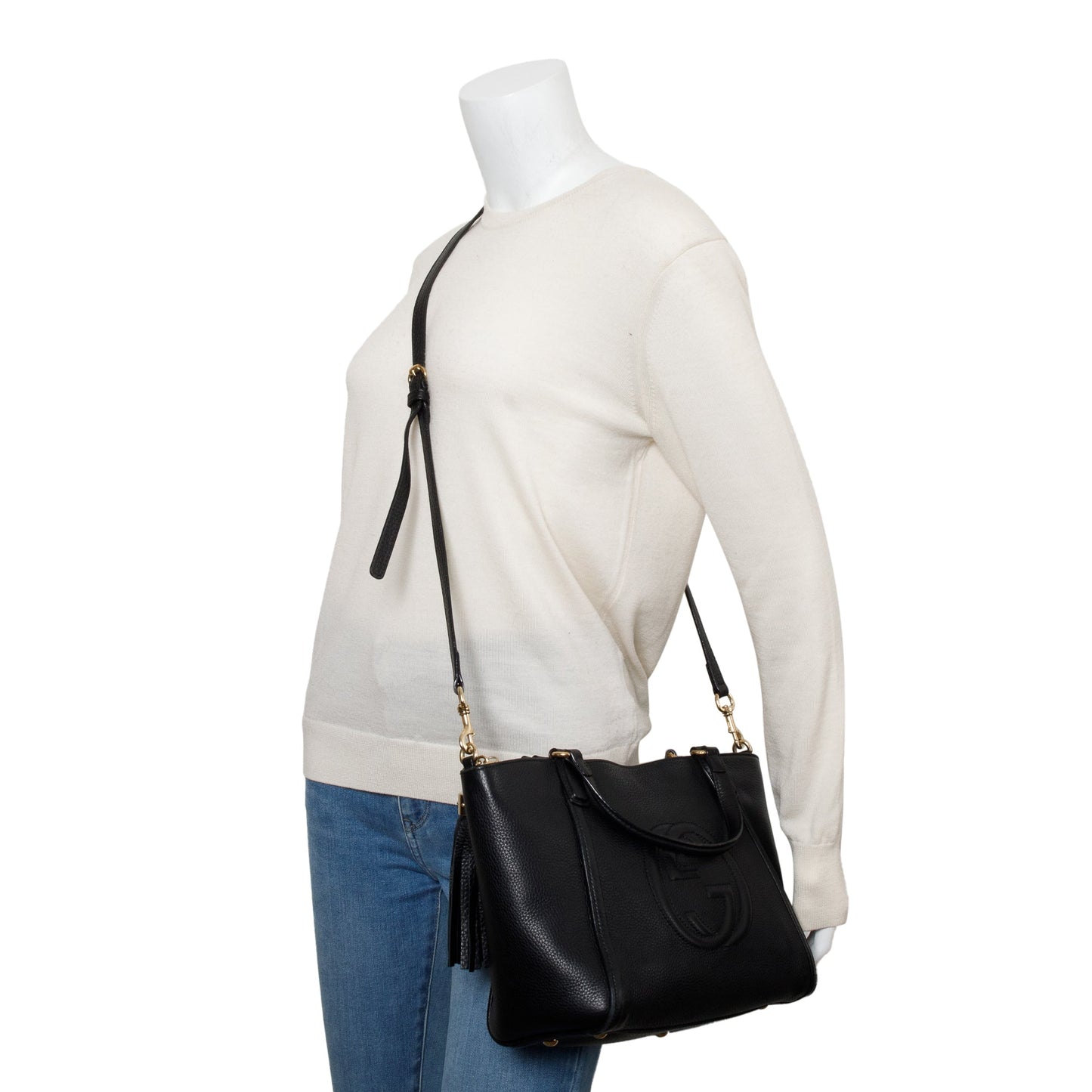 Gucci Black Calfksin Leather Small Soho Cellarius Tote