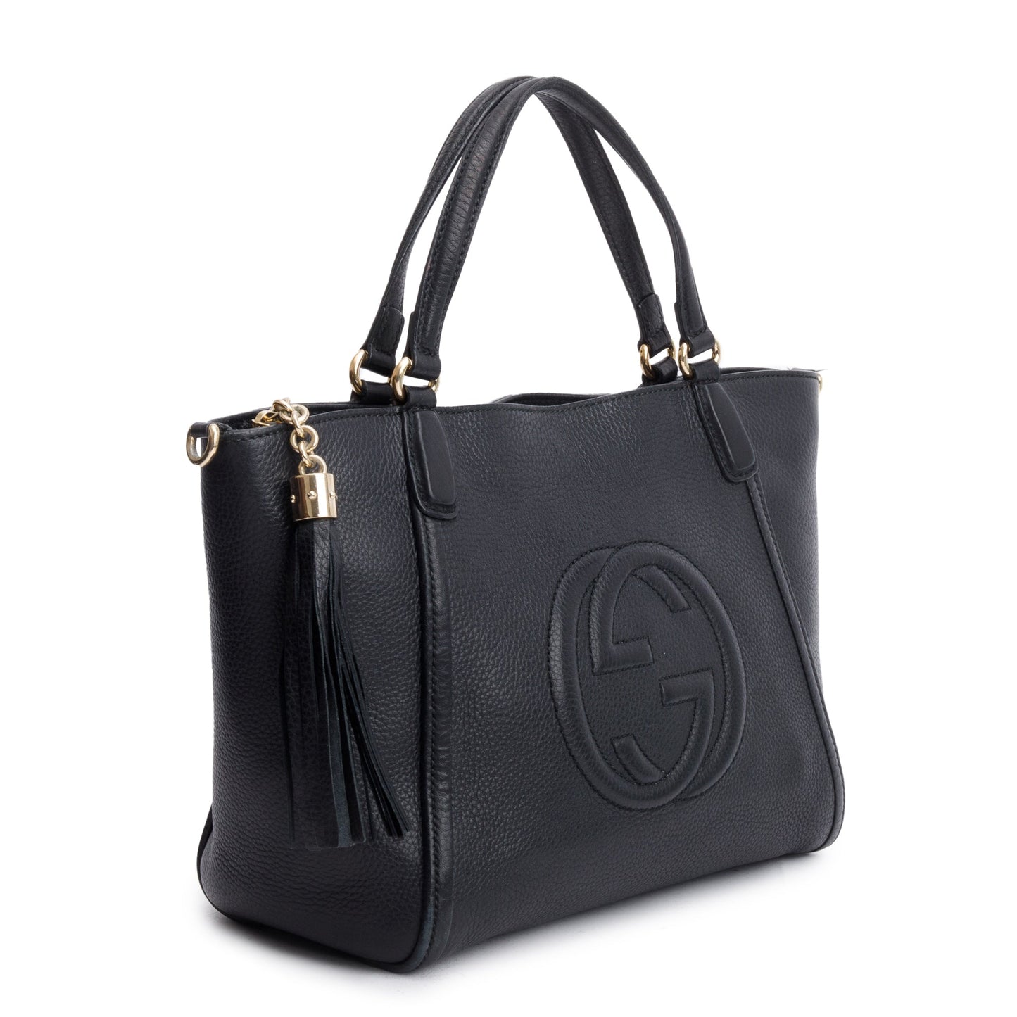 Gucci Black Calfksin Leather Small Soho Cellarius Tote