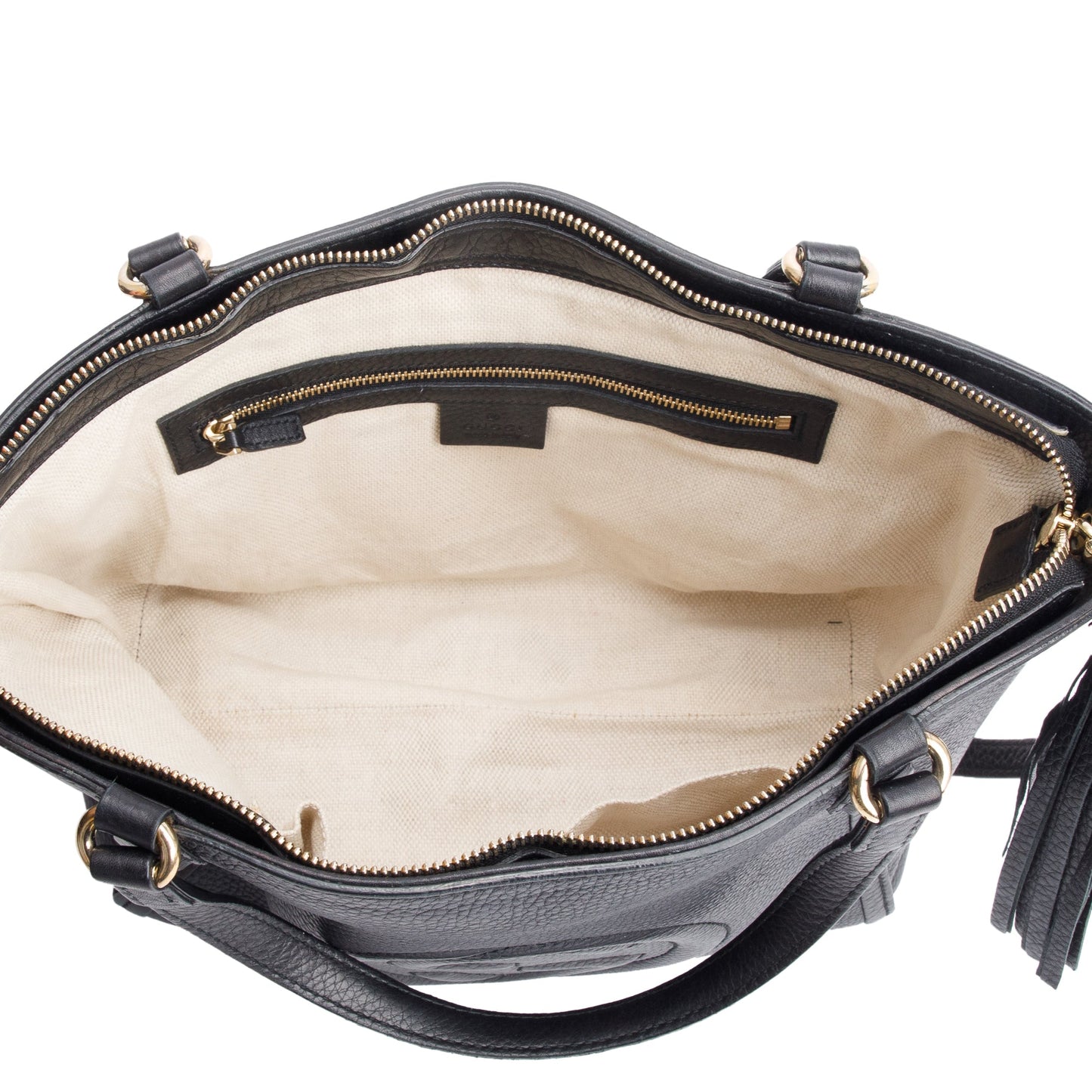 Gucci Black Calfksin Leather Small Soho Cellarius Tote