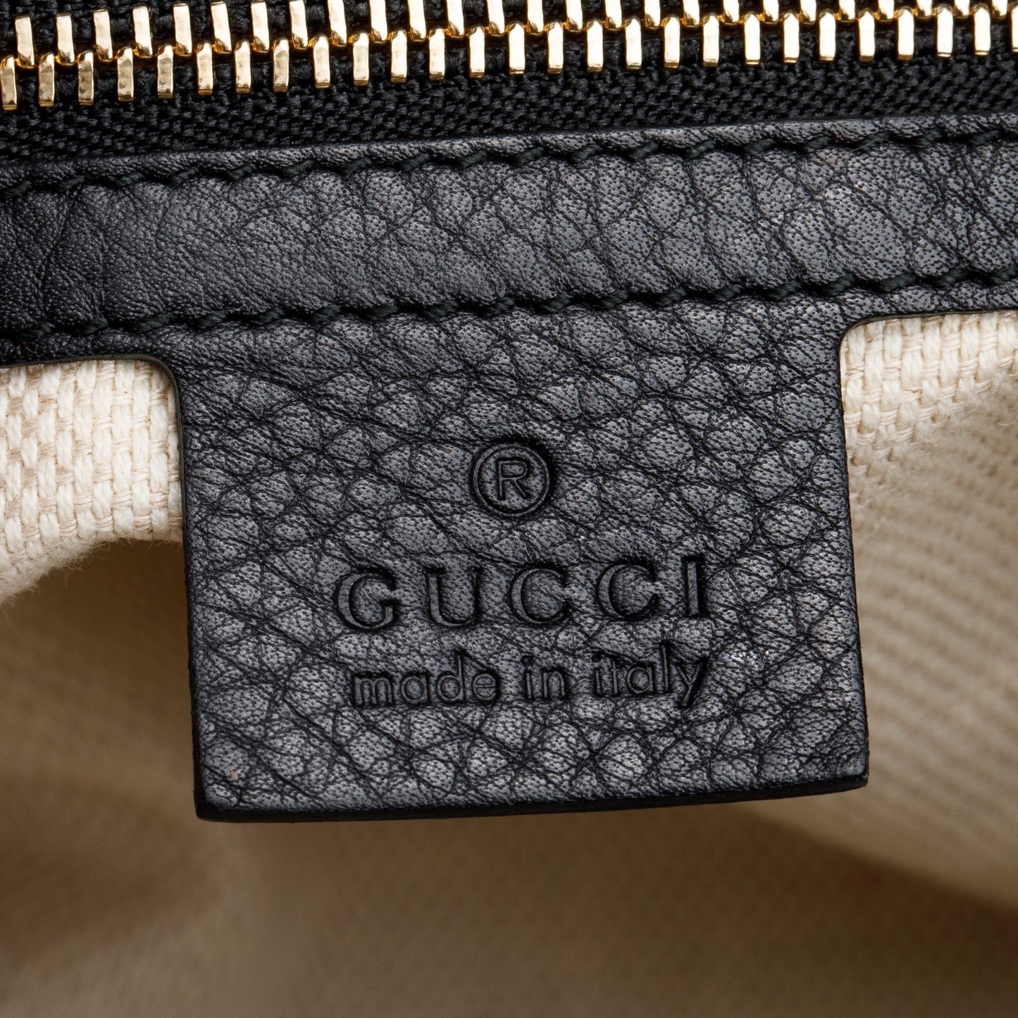 Gucci Black Calfksin Leather Small Soho Cellarius Tote
