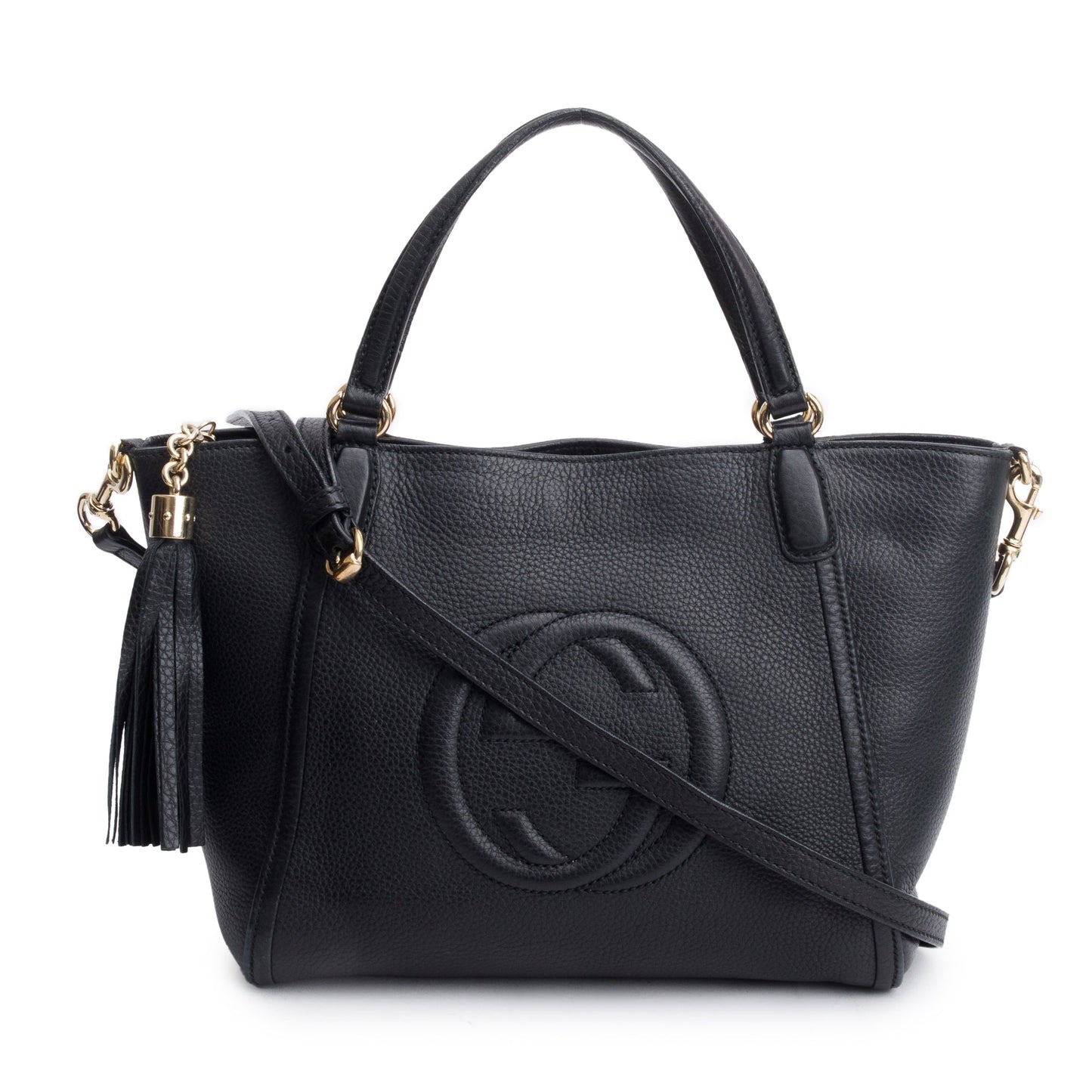Gucci Black Calfksin Leather Small Soho Cellarius Tote