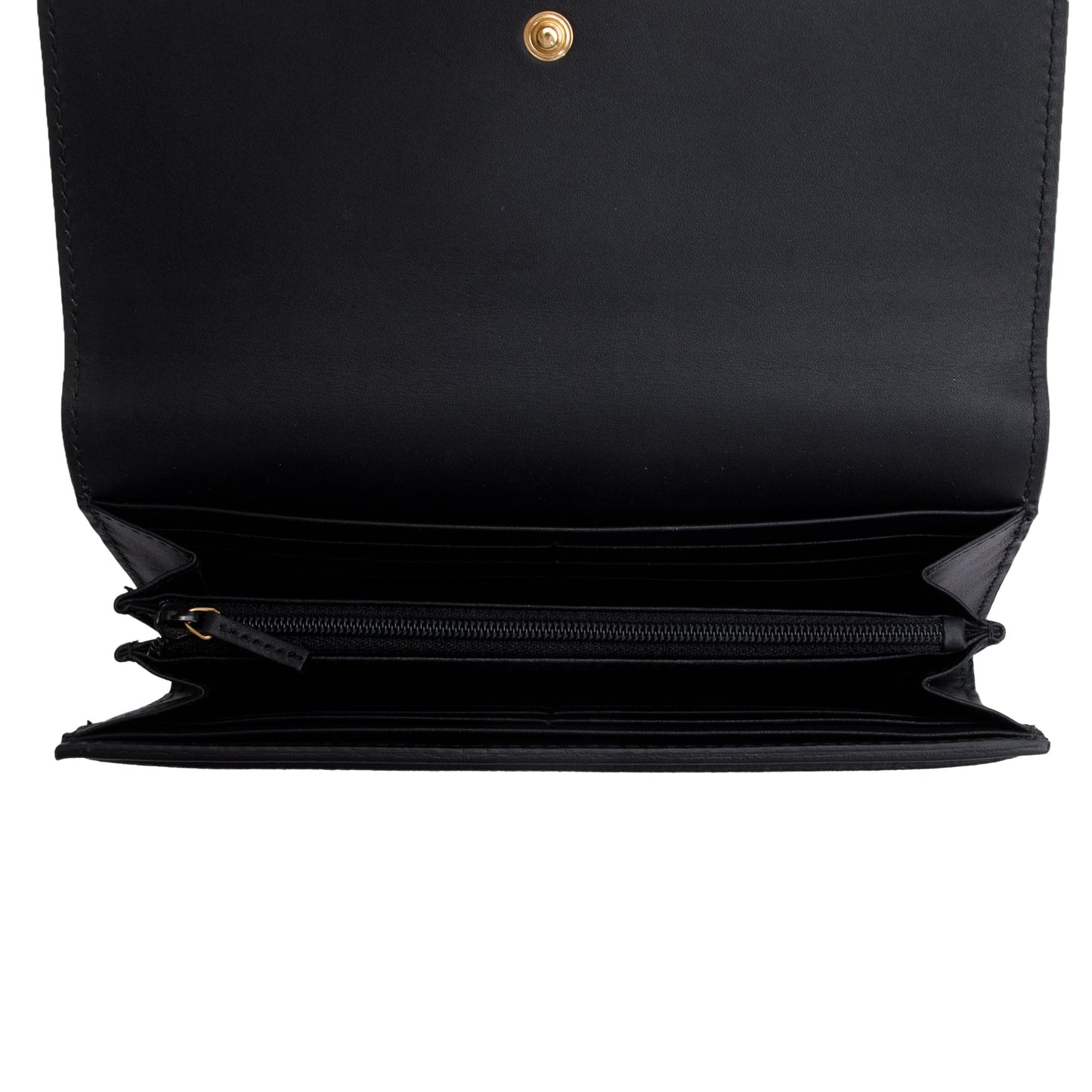 Gucci Black Calfskin GG Supreme Monogram Continental Wallet