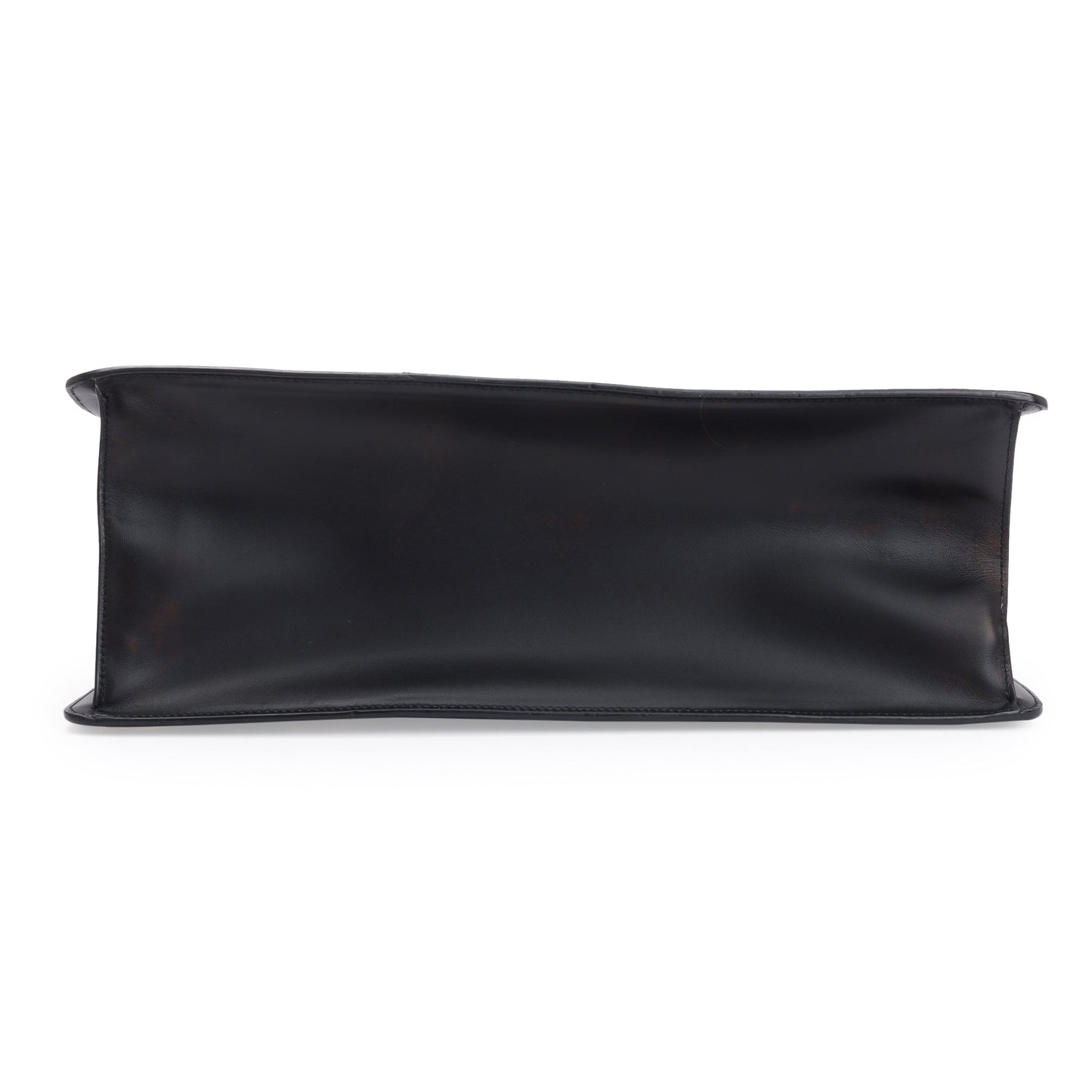Gucci Black Calfskin Leather Animal Studs Maxi Sylvie Handle Bag