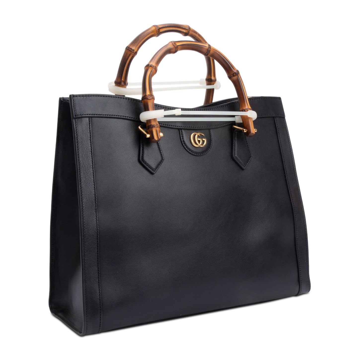 Gucci Black Calfskin Leather Diana Medium Tote Bag