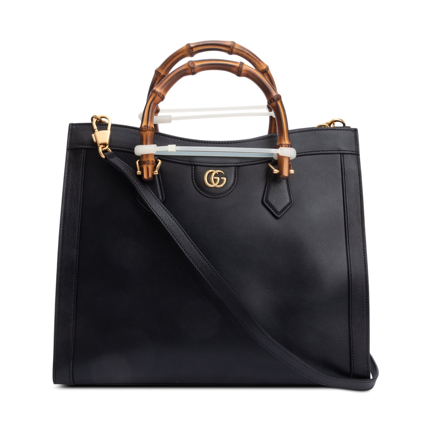 Gucci Black Calfskin Leather Diana Medium Tote Bag