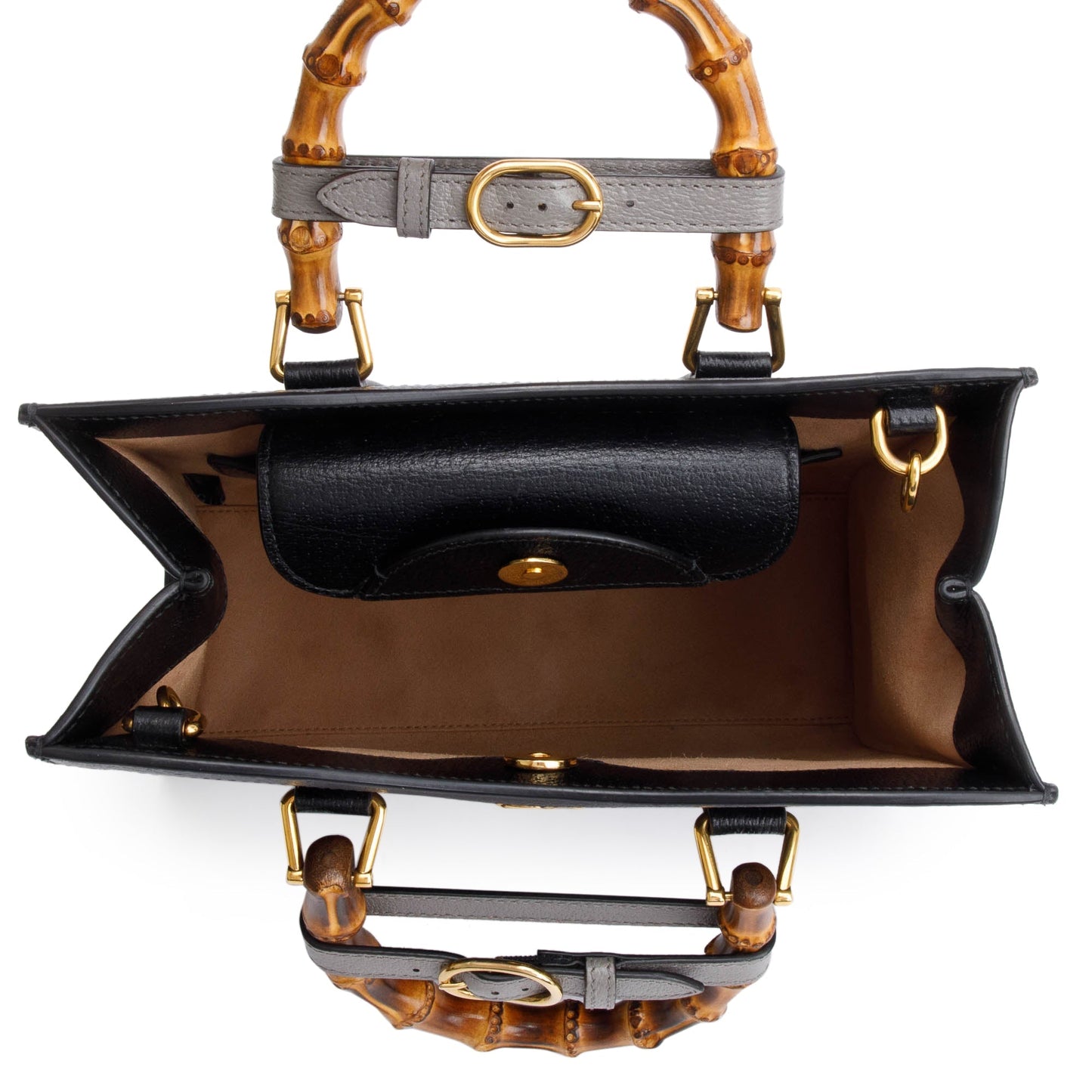 Gucci Black Calfskin Leather Diana Small Tote Bag
