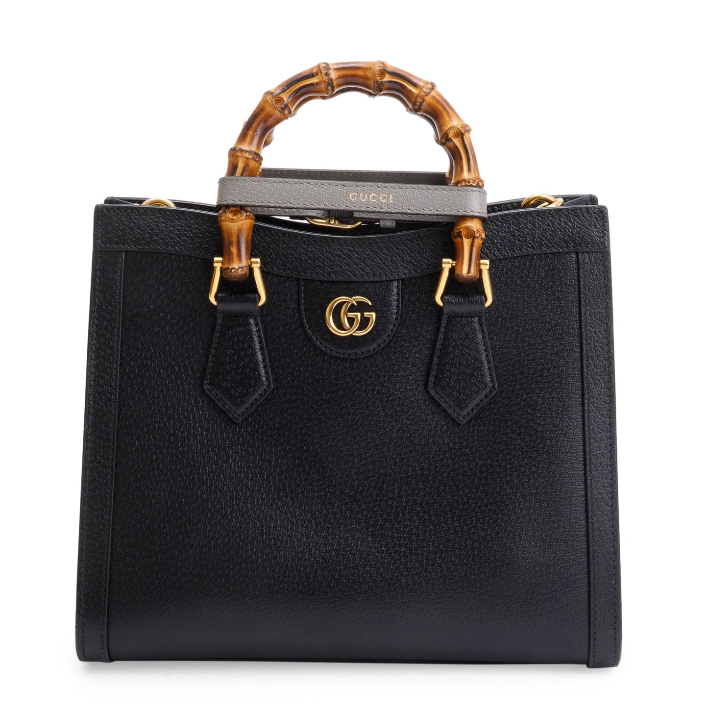 Gucci Black Calfskin Leather Diana Small Tote Bag