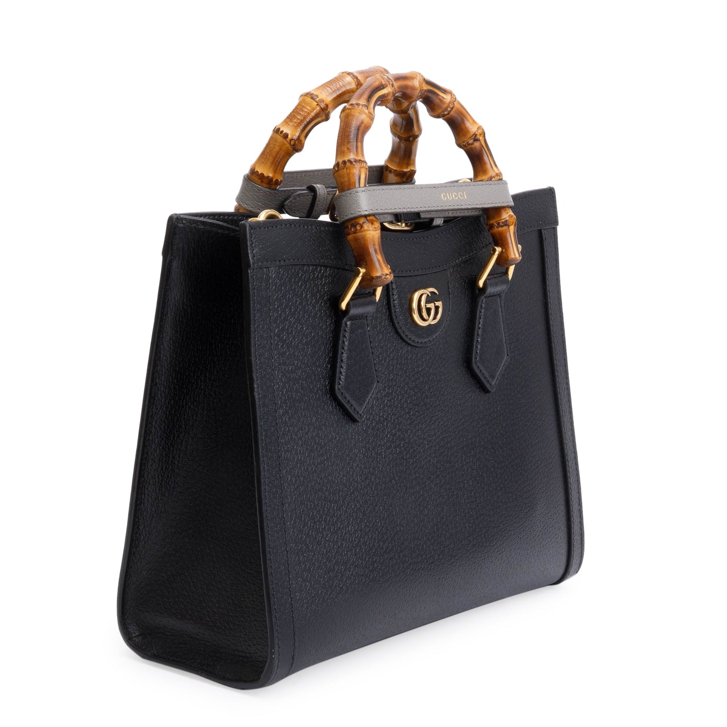 Gucci Black Calfskin Leather Diana Small Tote Bag