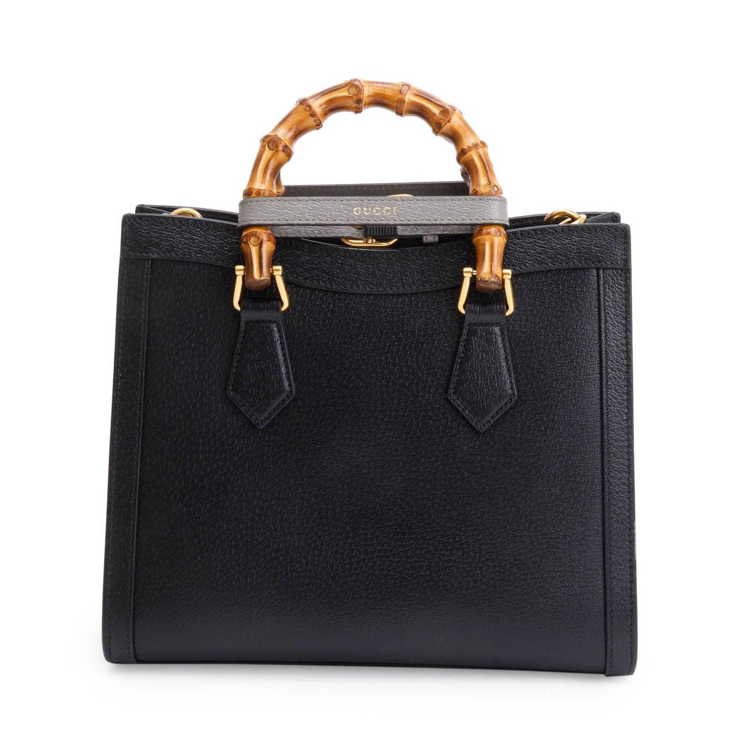 Gucci Black Calfskin Leather Diana Small Tote Bag