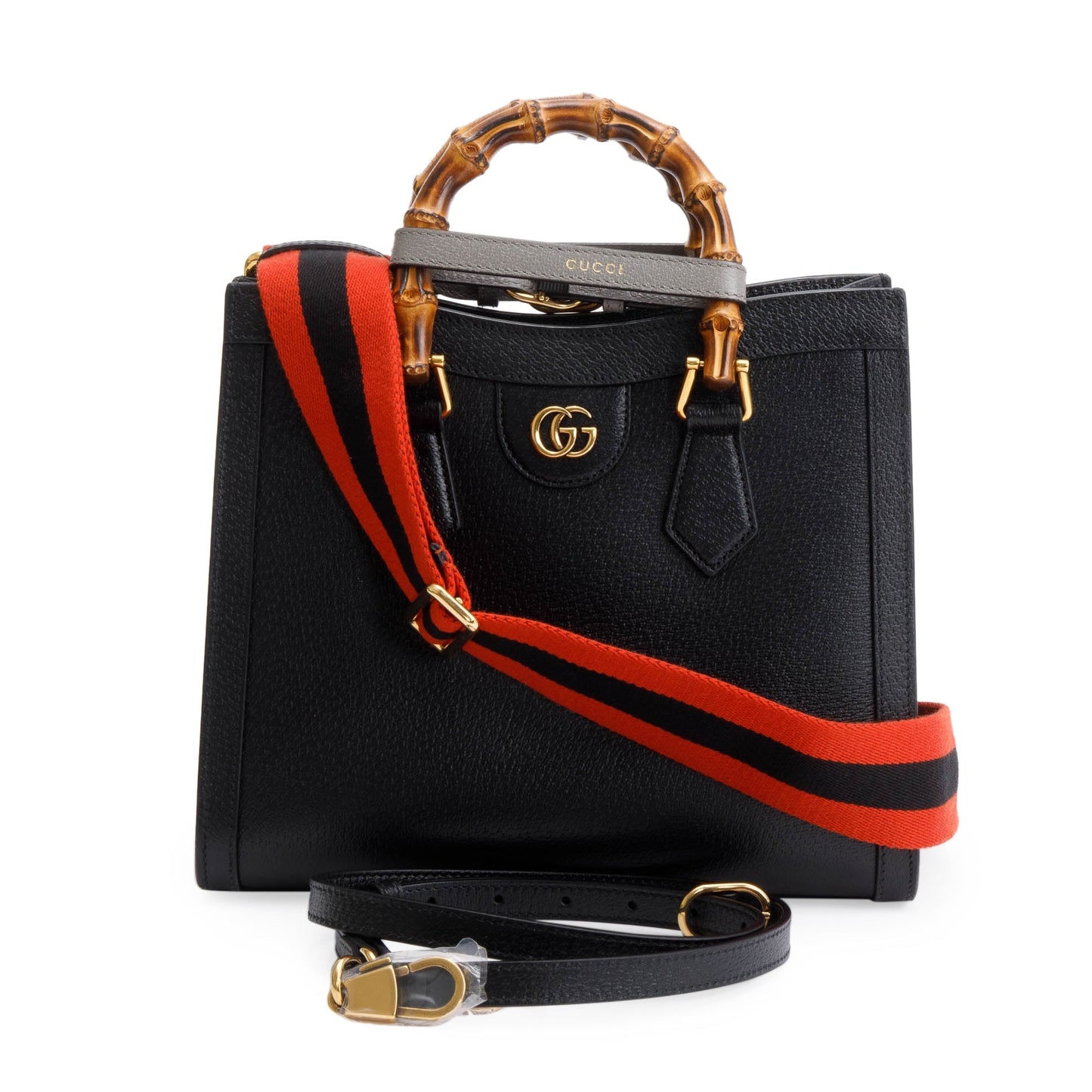 Gucci Black Calfskin Leather Diana Small Tote Bag