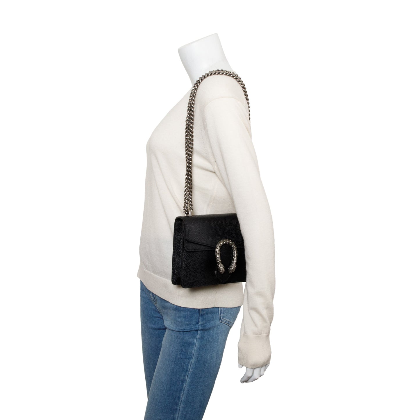 Gucci Black Calfskin Leather Dionysus Mini Shoulder Bag