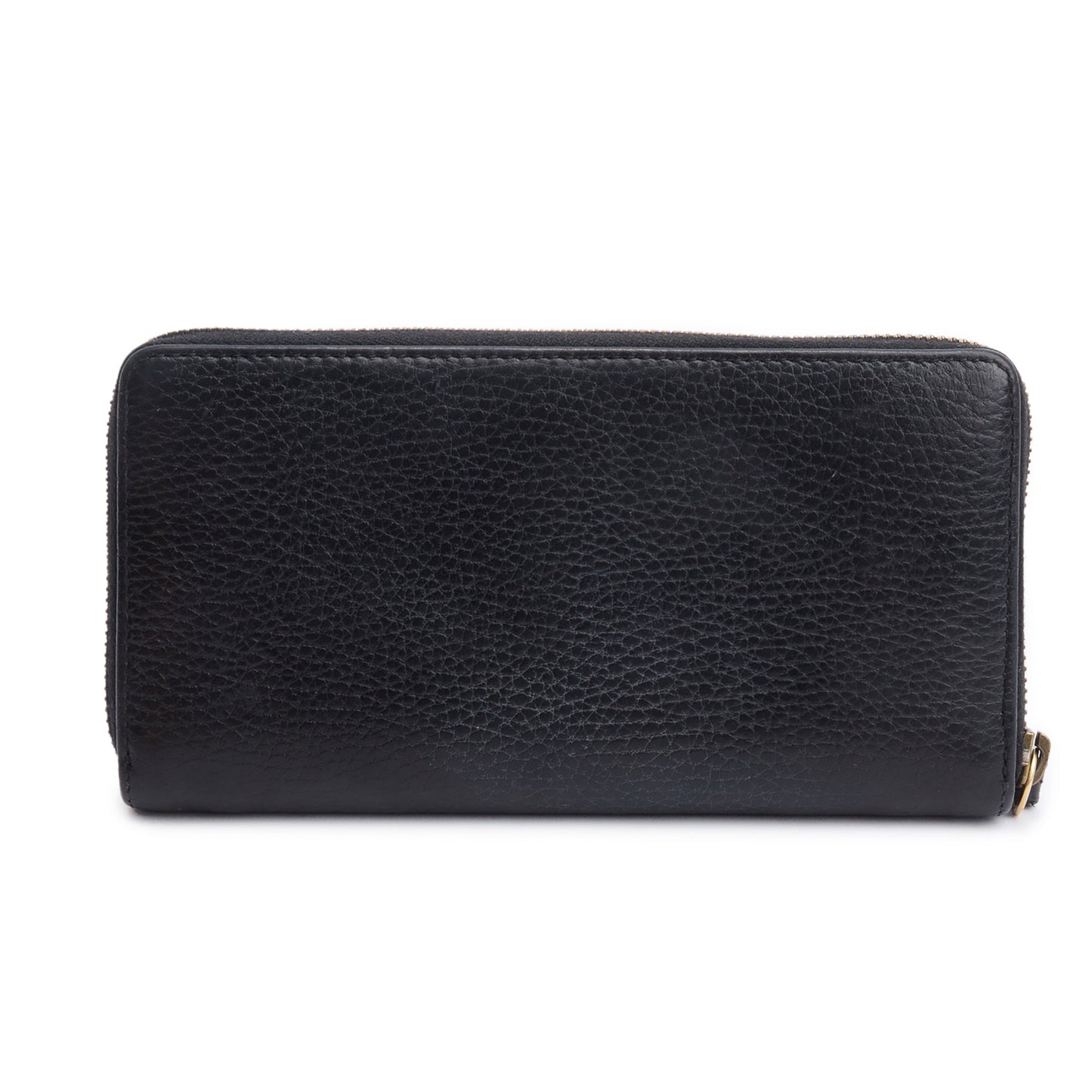 Gucci Black Calfskin Leather GG Marmont Bow Zip Around Wallet