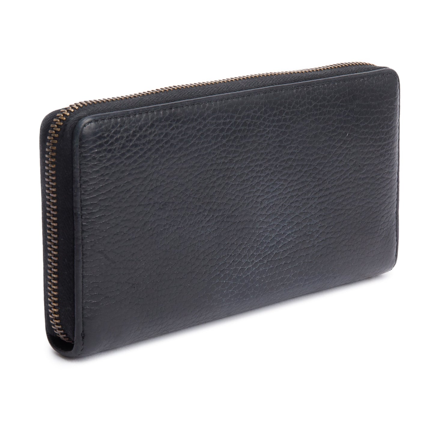 Gucci Black Calfskin Leather GG Marmont Bow Zip Around Wallet