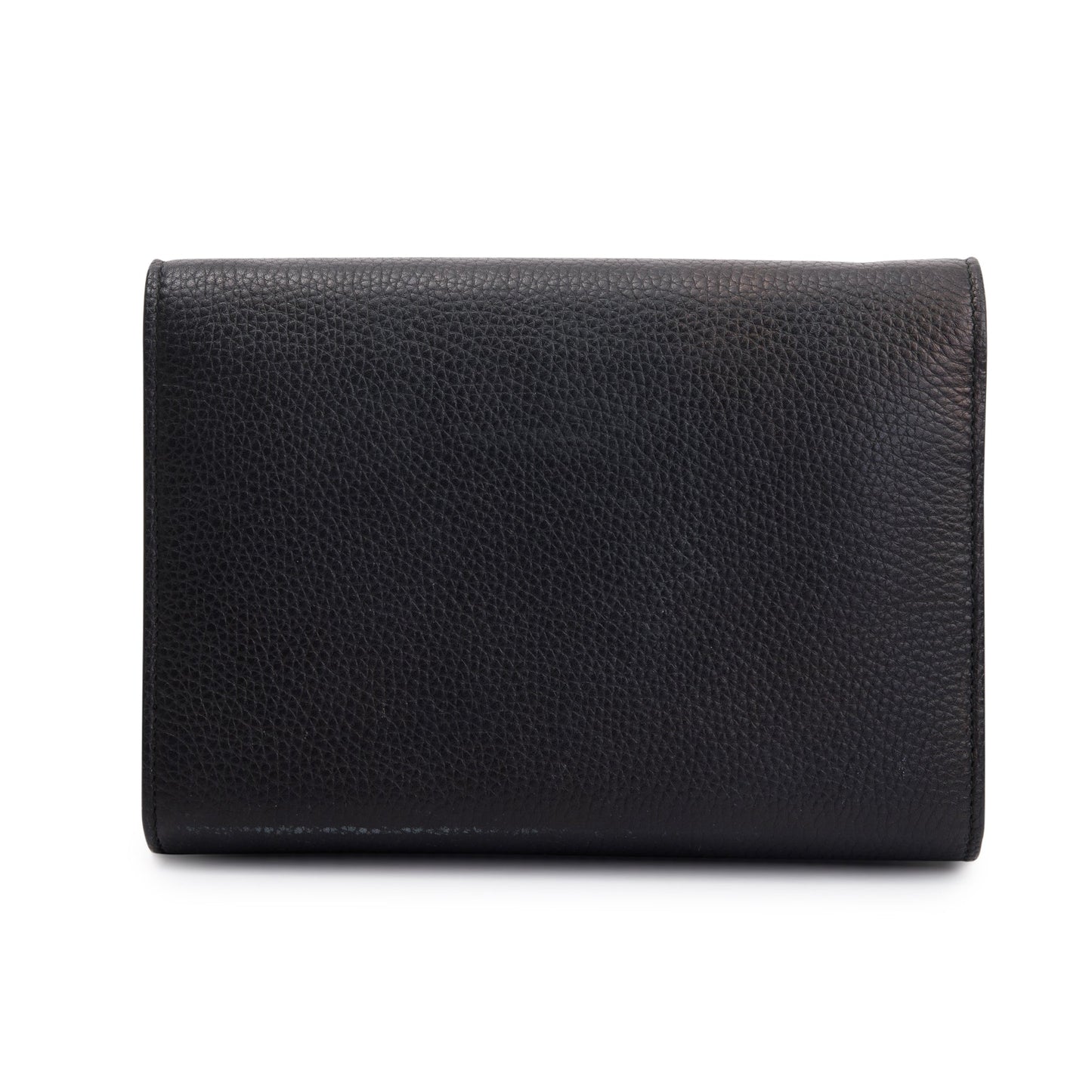 Gucci Black Calfskin Leather GG Marmont Chain Wallet