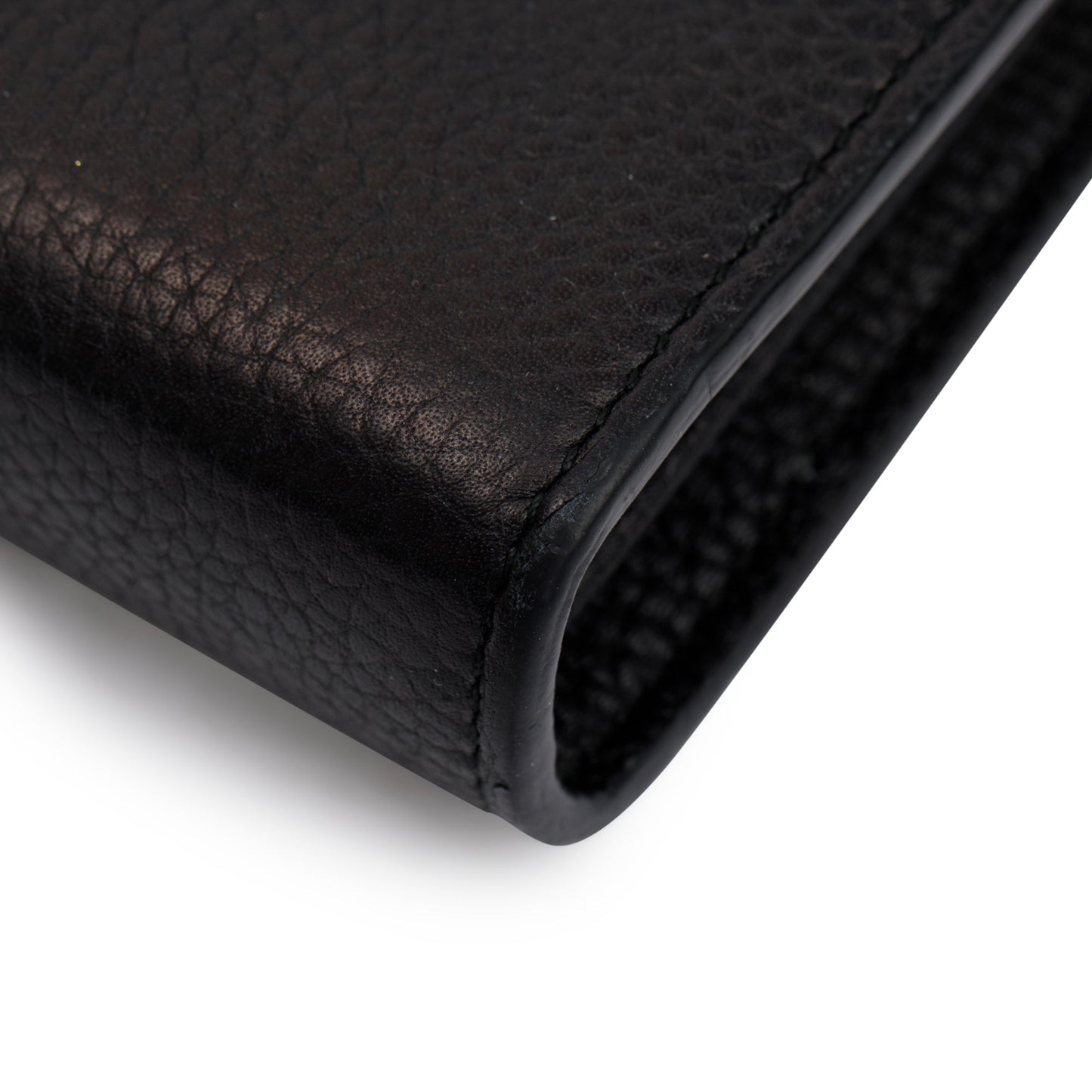 Gucci Black Calfskin Leather GG Marmont Chain Wallet