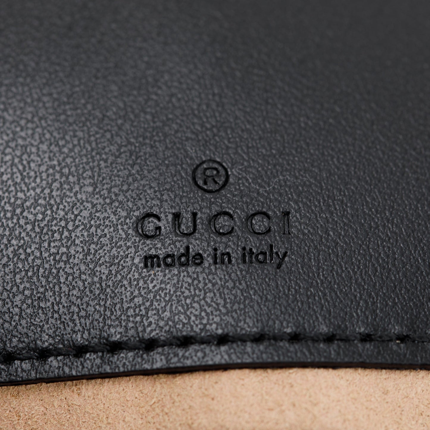 Gucci Black Calfskin Leather GG Marmont Mini Bucket Bag