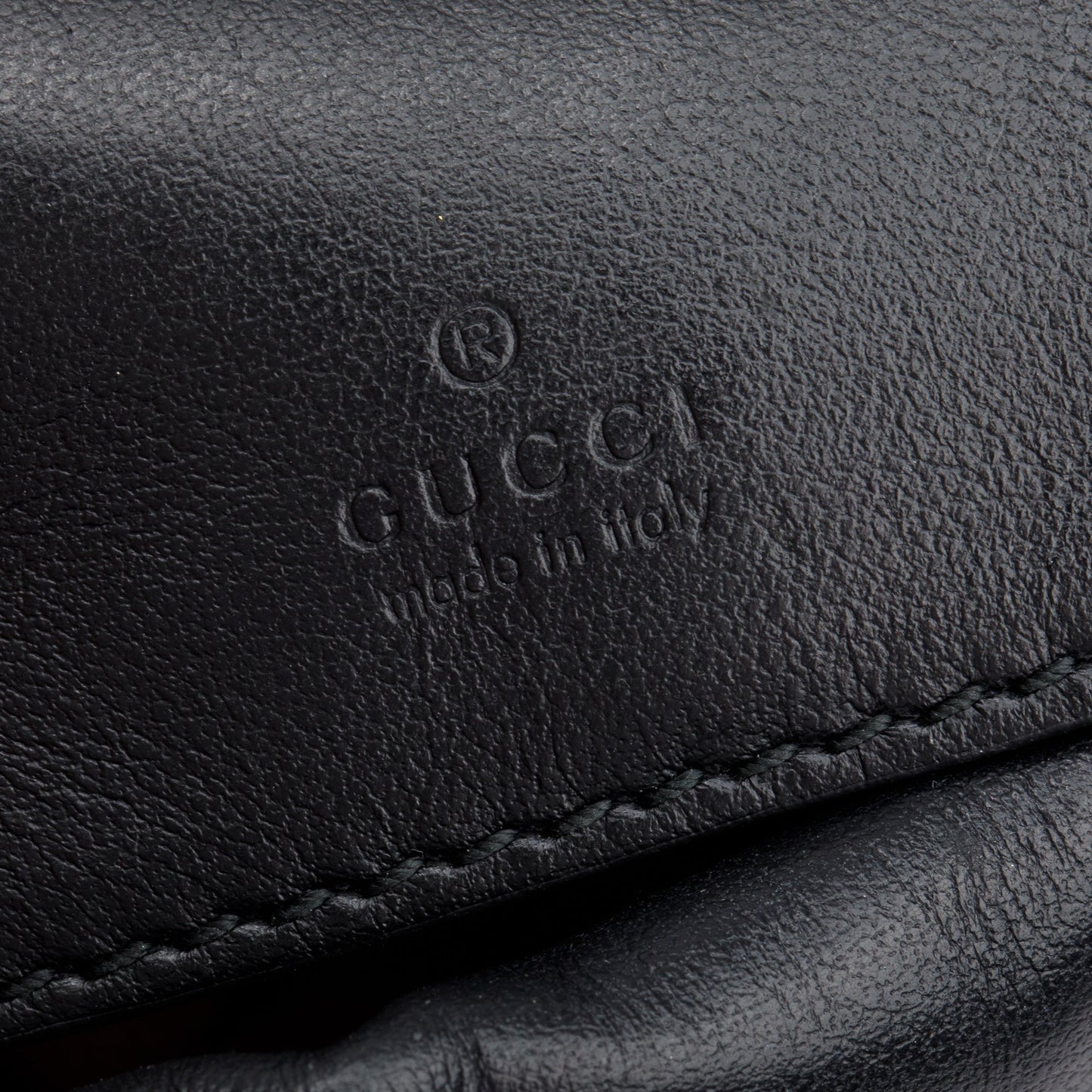 Gucci Black Calfskin Leather GG Marmont Mini Bucket Bag