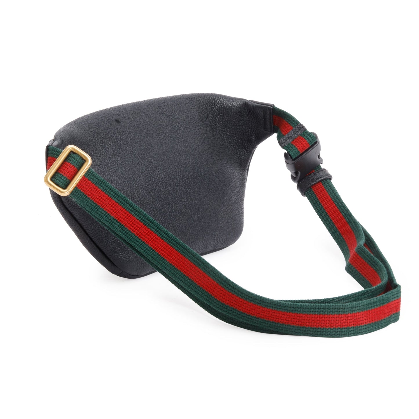Gucci Black Calfskin Leather Logo Print Small Belt Bag