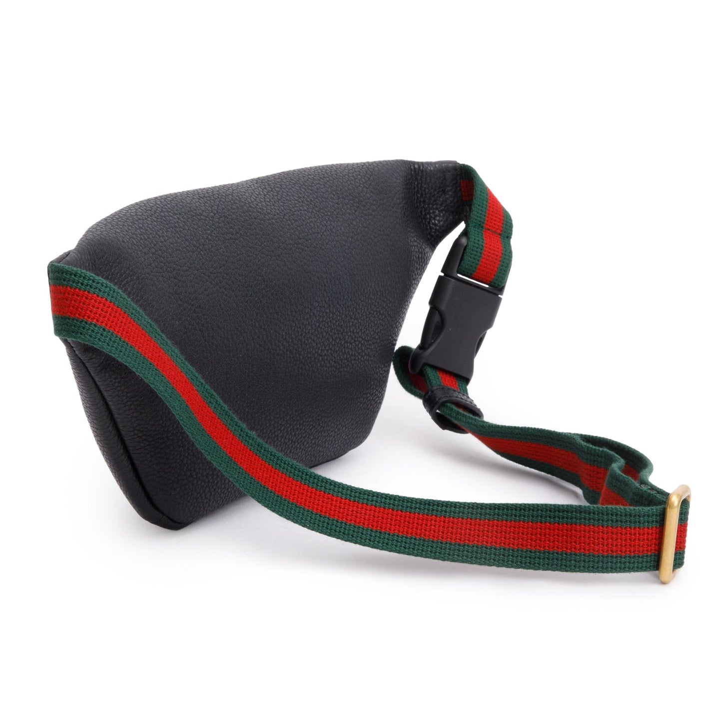Gucci Black Calfskin Leather Logo Print Small Belt Bag