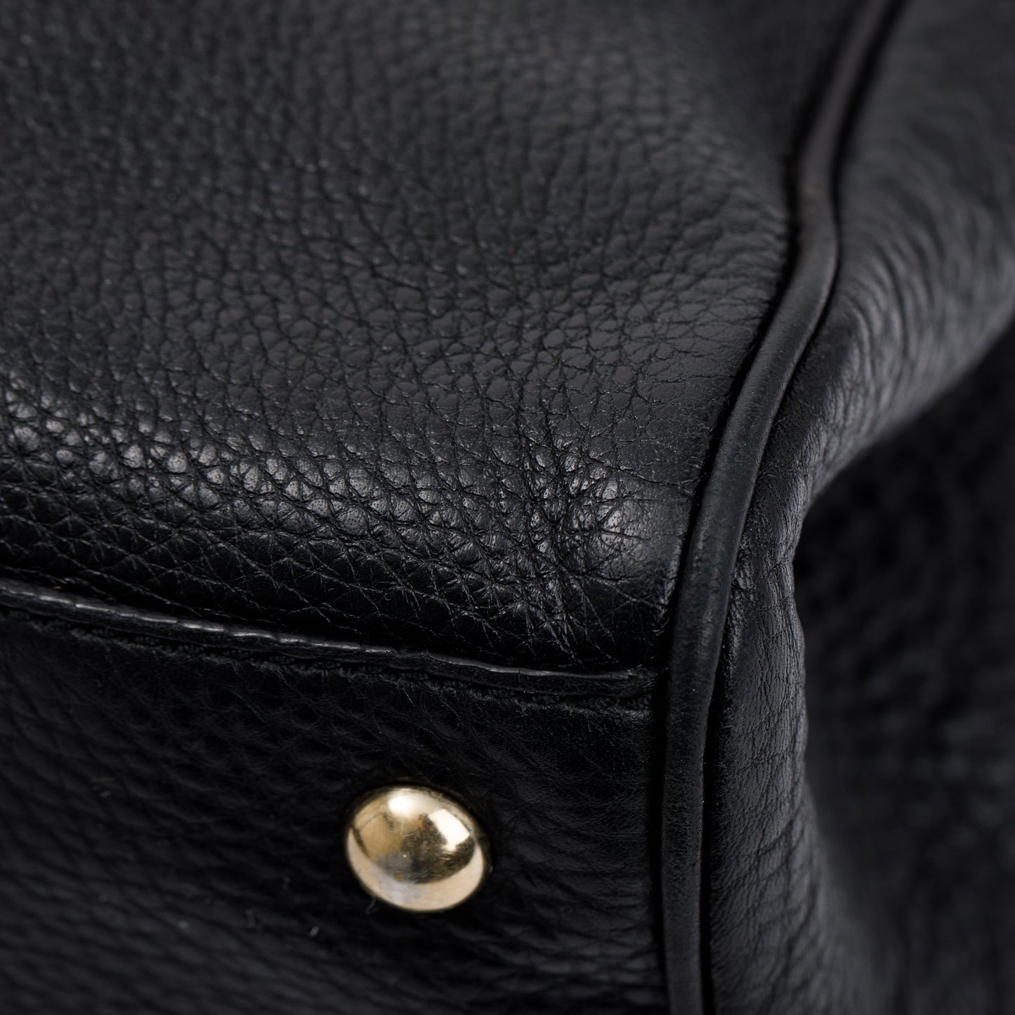 Gucci Black Calfskin Leather Medium Bamboo Shopper Tote