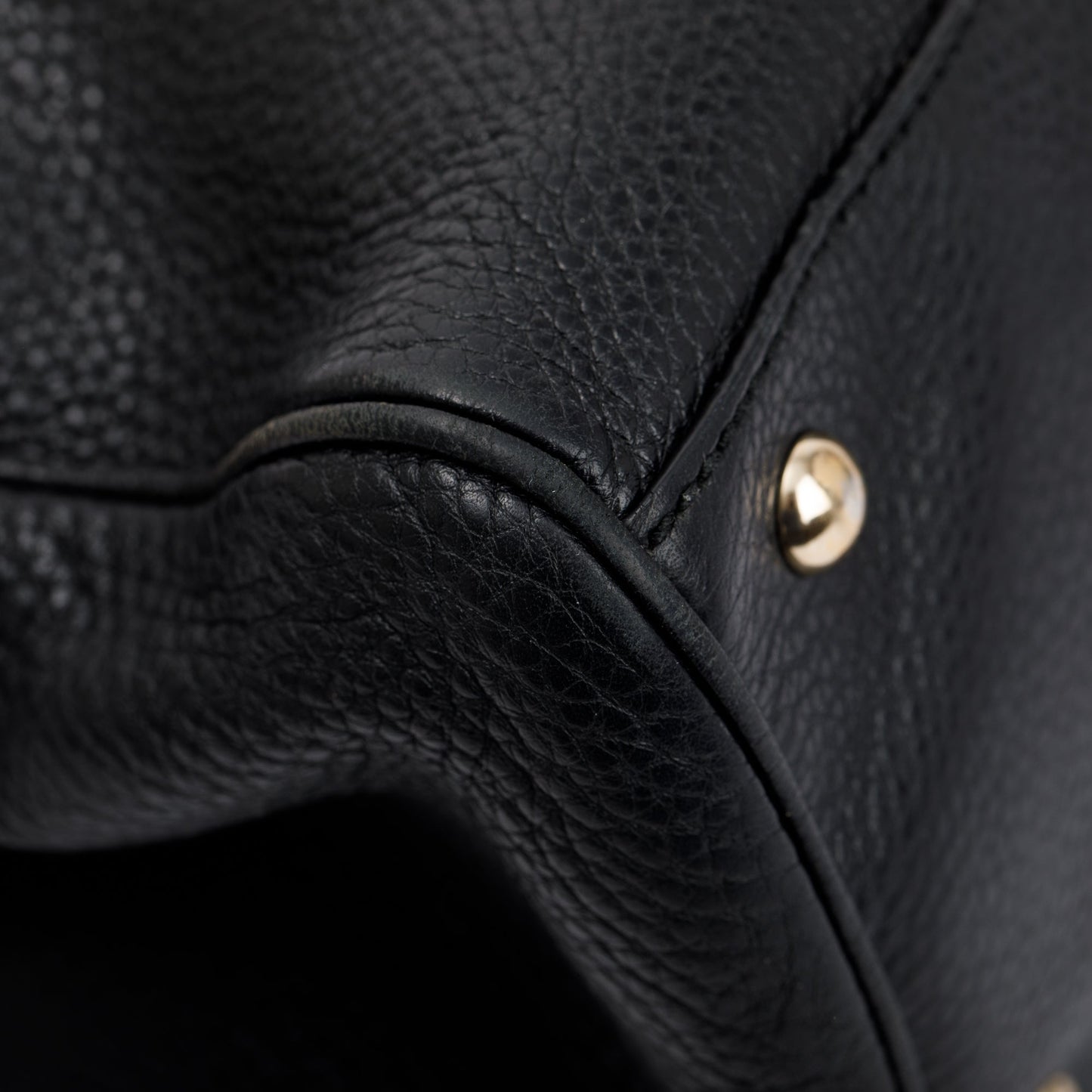 Gucci Black Calfskin Leather Medium Bamboo Shopper Tote