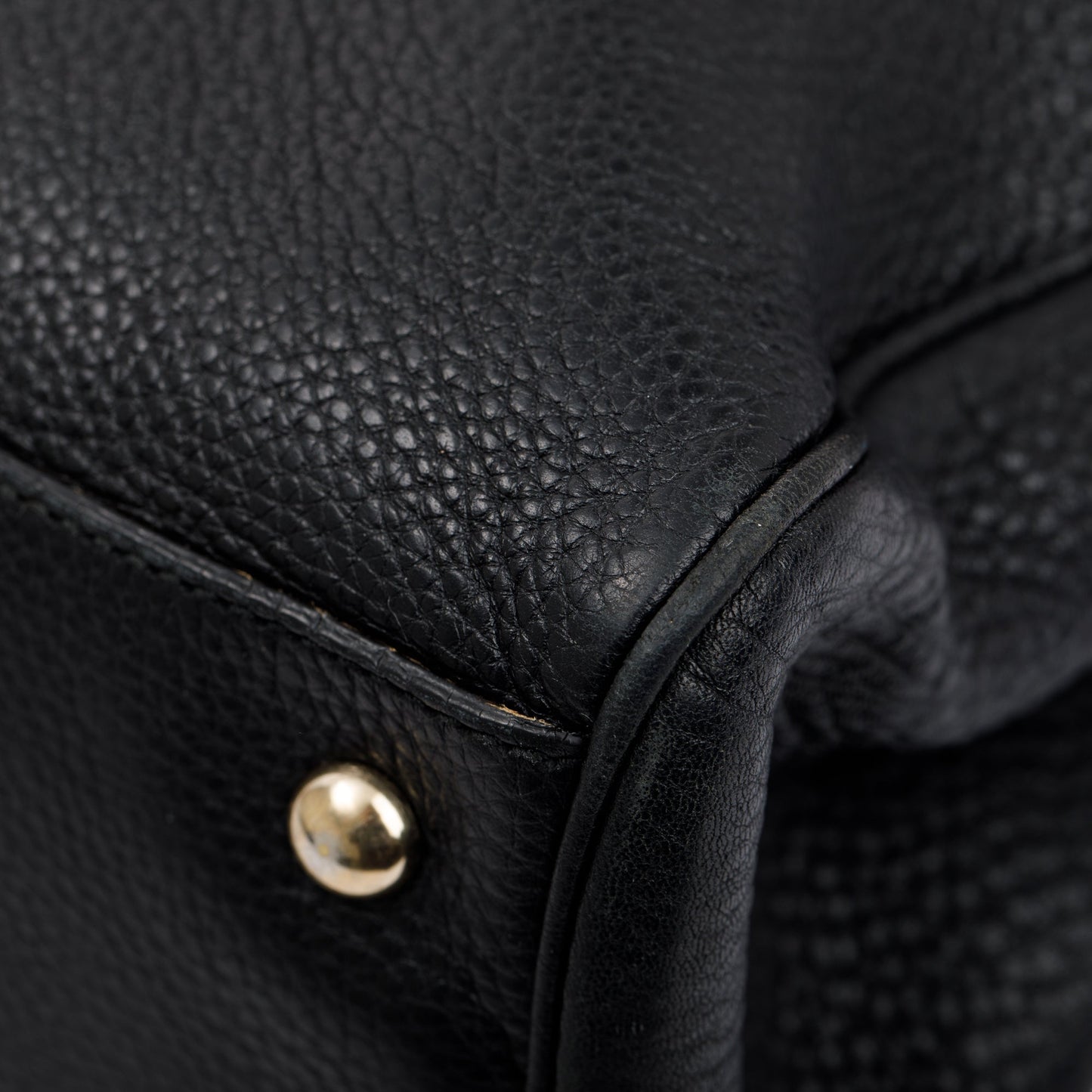 Gucci Black Calfskin Leather Medium Bamboo Shopper Tote