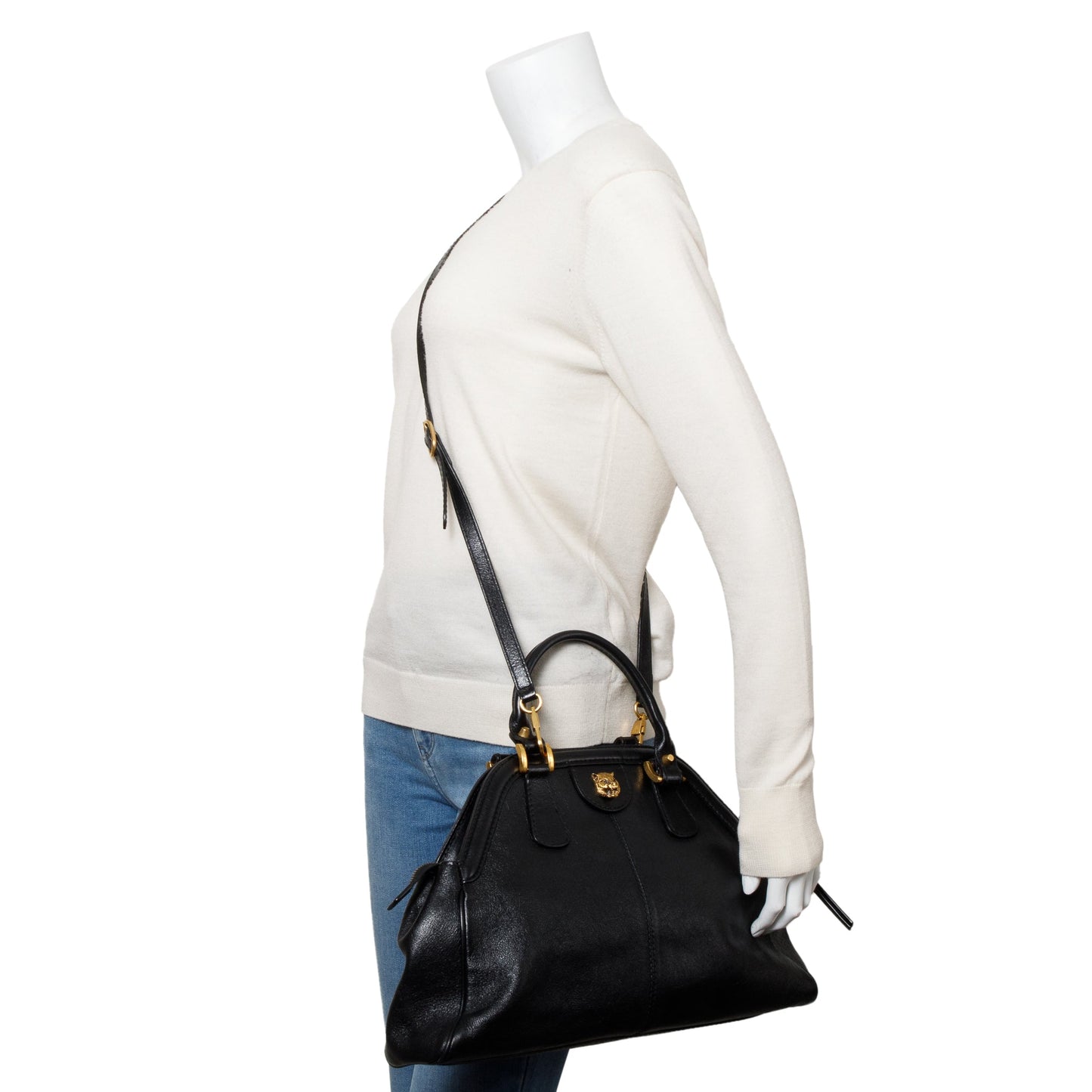 Gucci Black Calfskin Leather Medium RE(Belle) Shoulder Bag