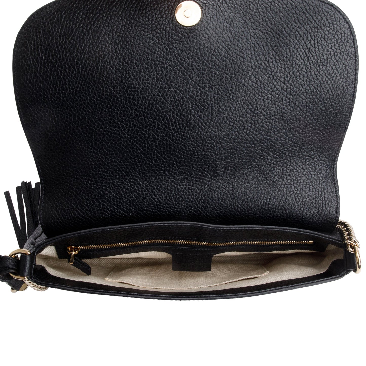 Gucci Black Calfskin Leather Medium Soho Chain Crossbody Bag