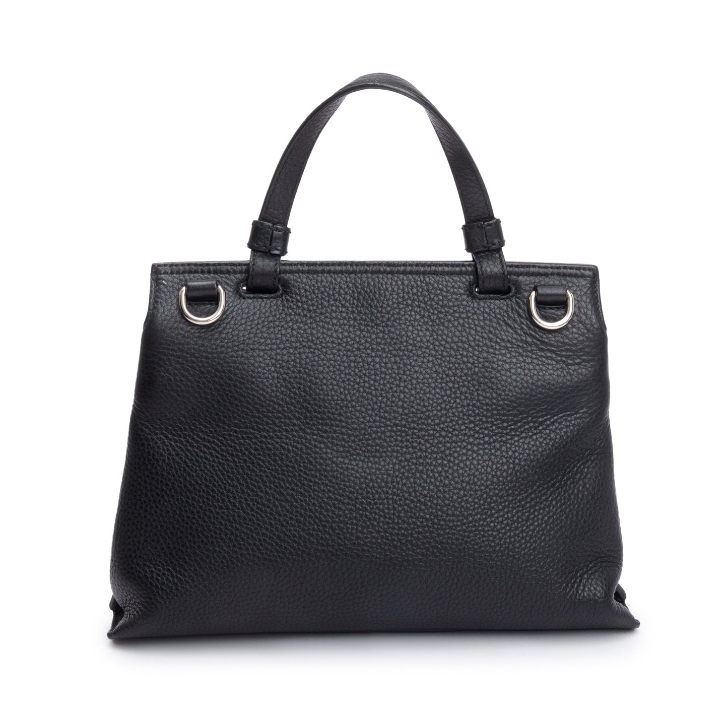 Gucci Black Calfskin Leather Small Bamboo Daily Top Handle Bag