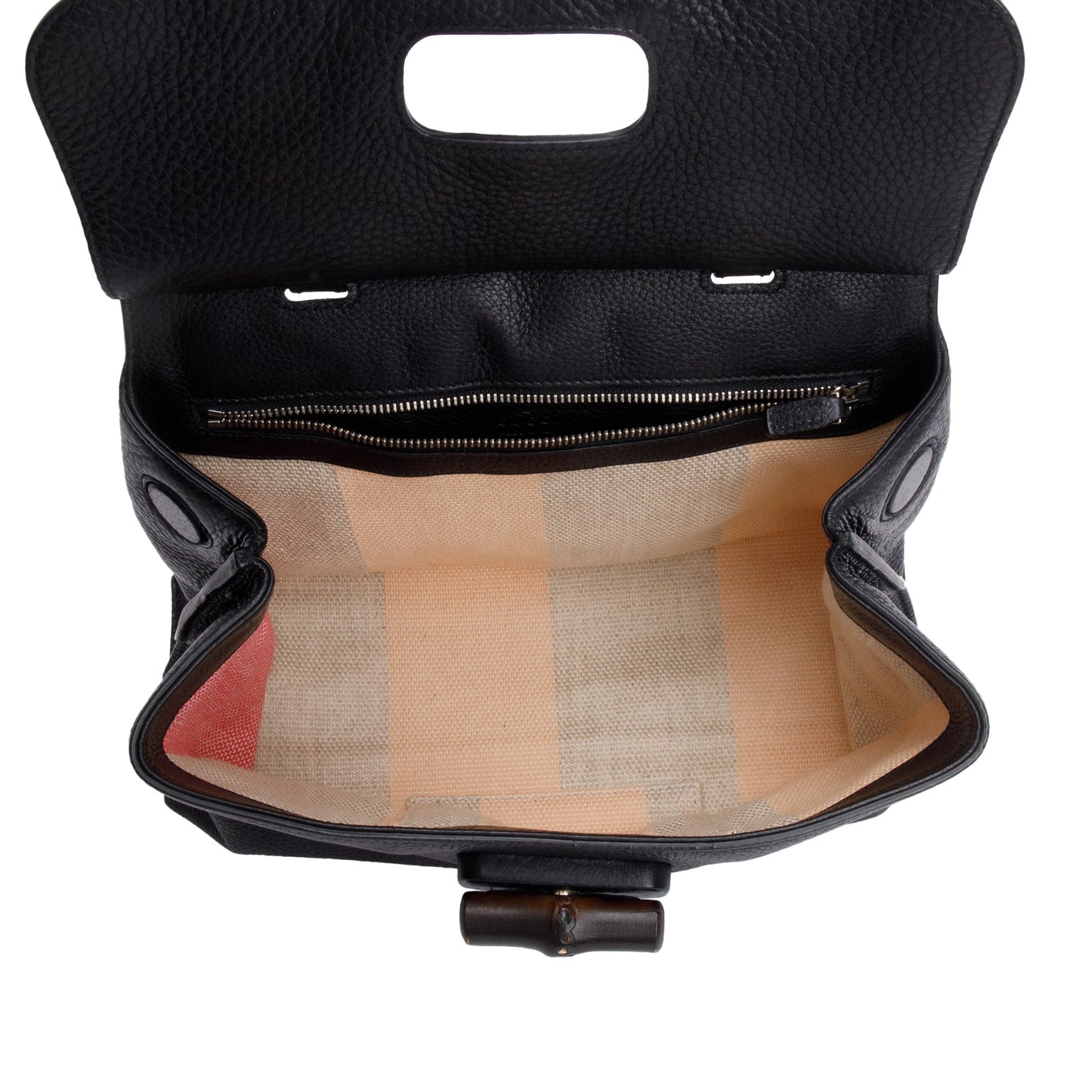 Gucci Black Calfskin Leather Small Bamboo Daily Top Handle Bag