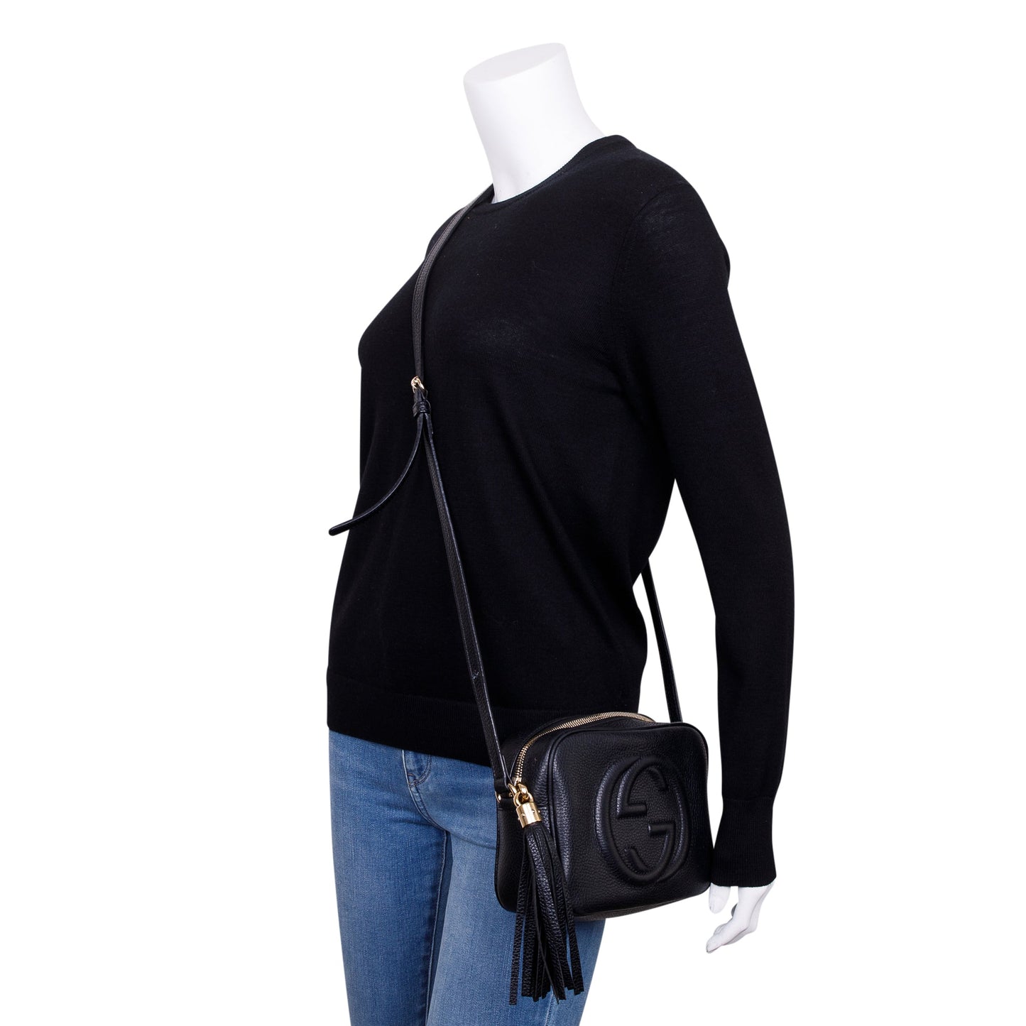 Gucci Black Calfskin Leather Small Soho Disco Bag