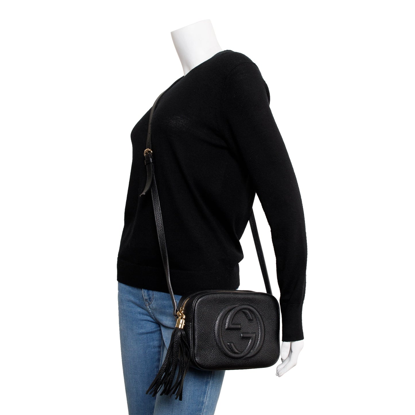 Gucci Black Calfskin Leather Small Soho Disco Bag