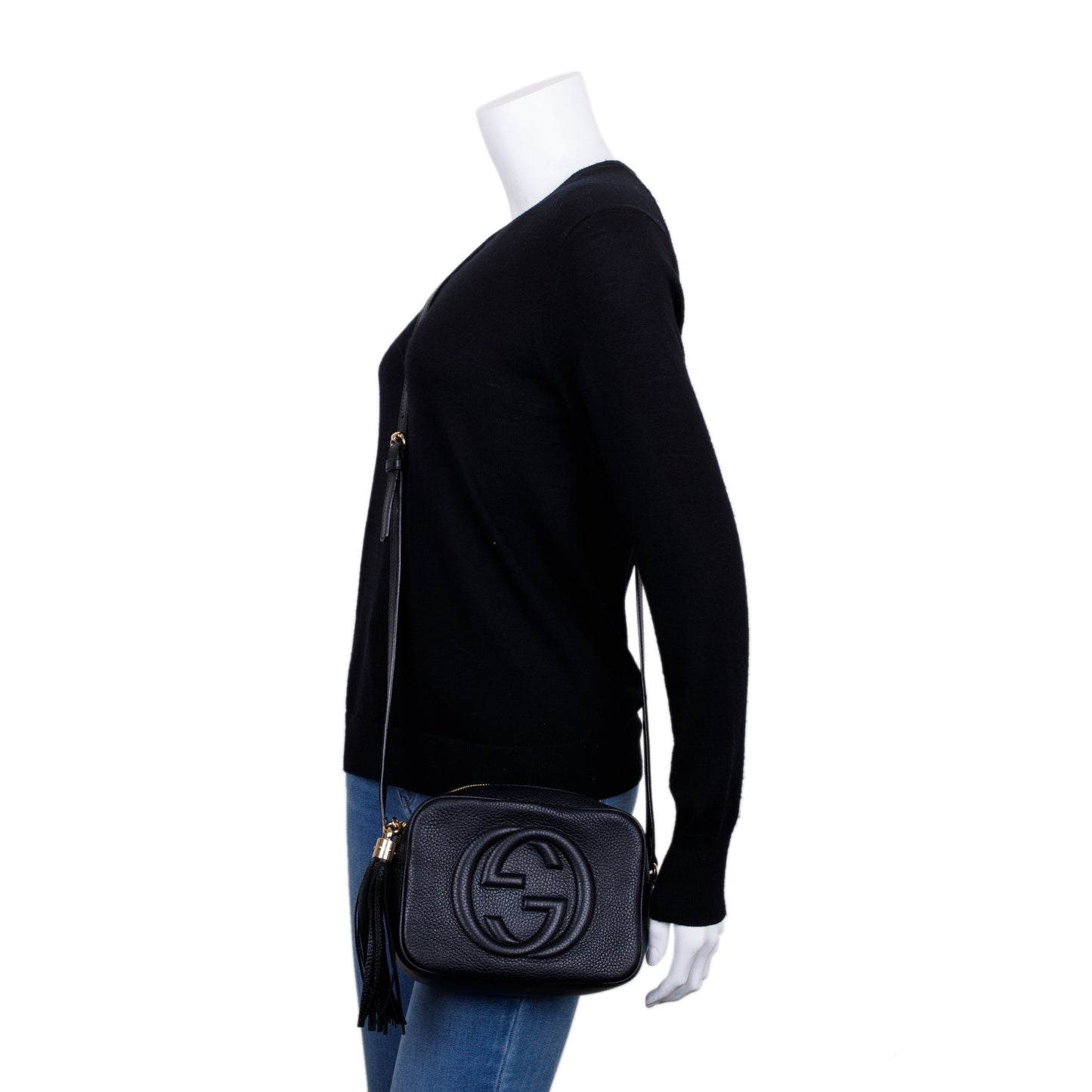Gucci Black Calfskin Leather Small Soho Disco Bag