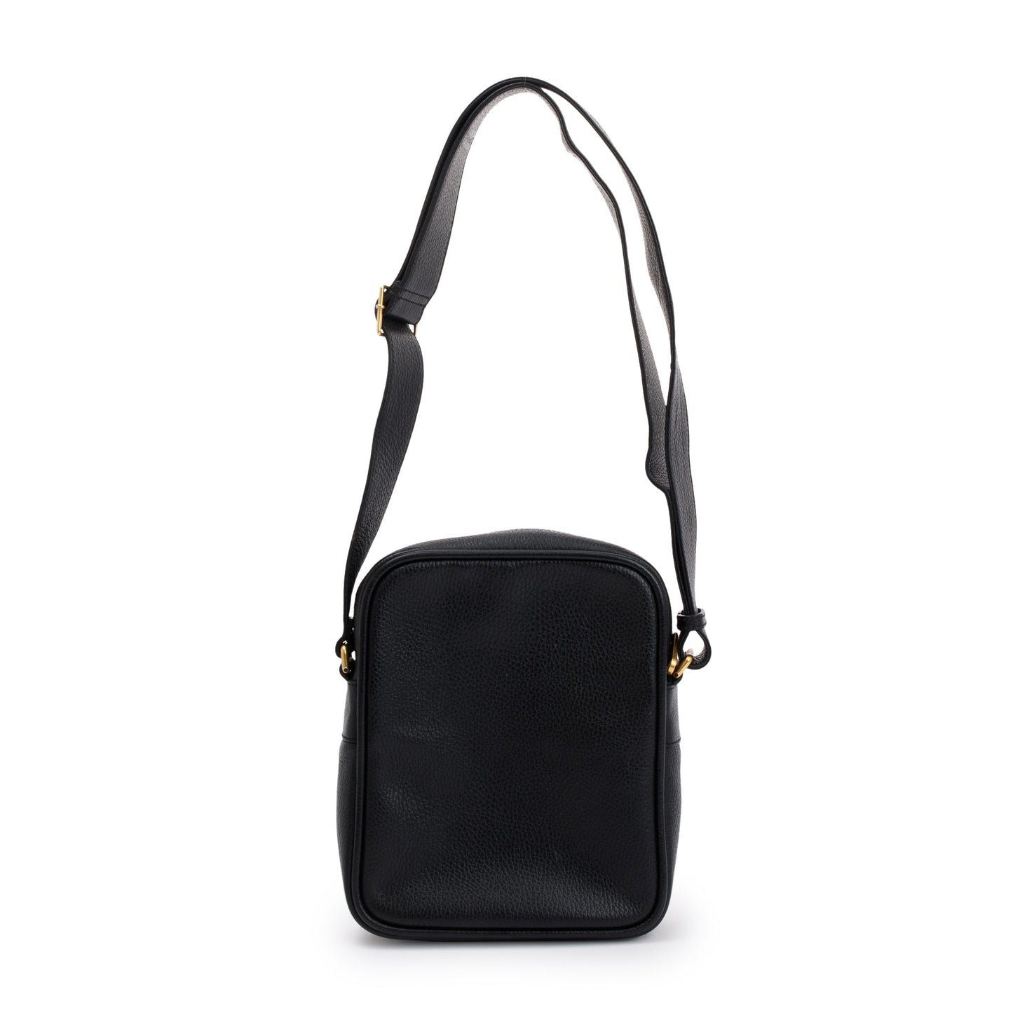 Gucci Black Calfskin Leather Web Logo Messenger Bag