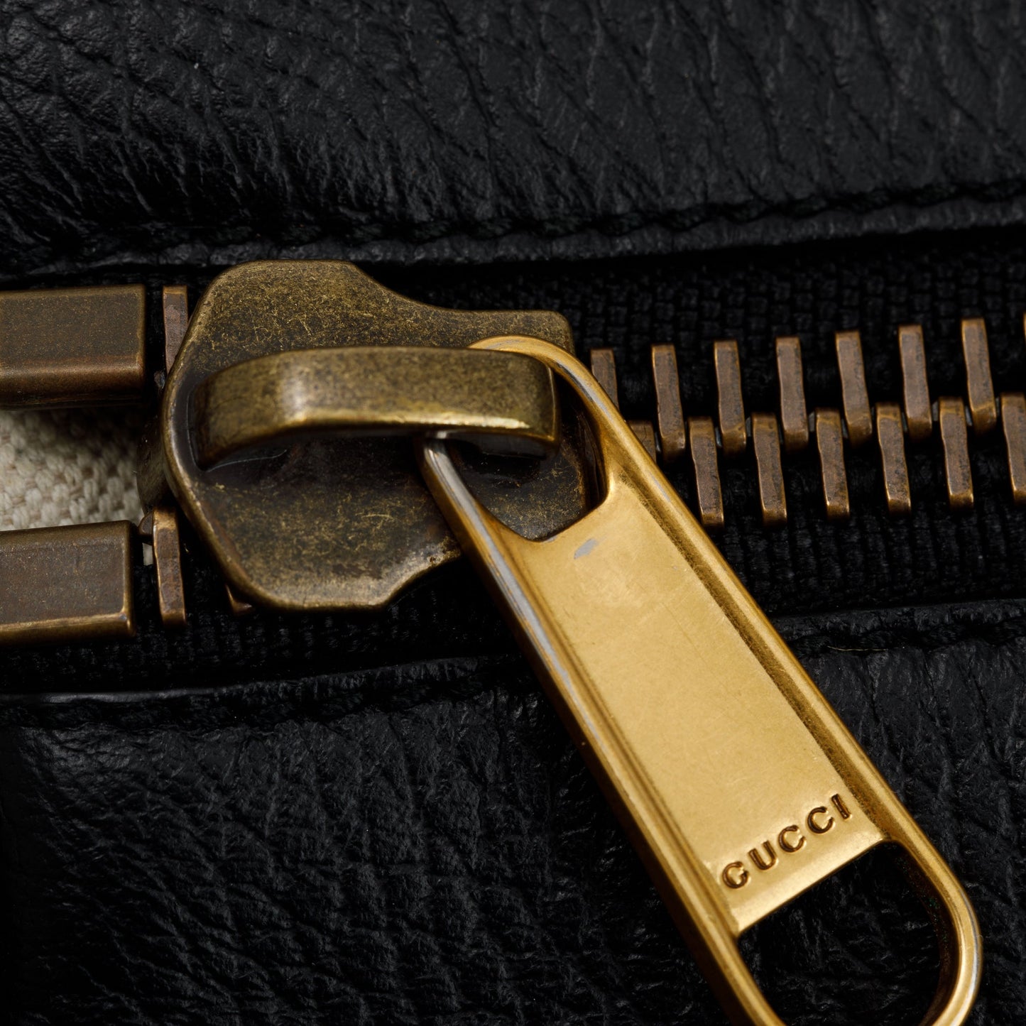 Gucci Black Calfskin Leather Web Logo Messenger Bag