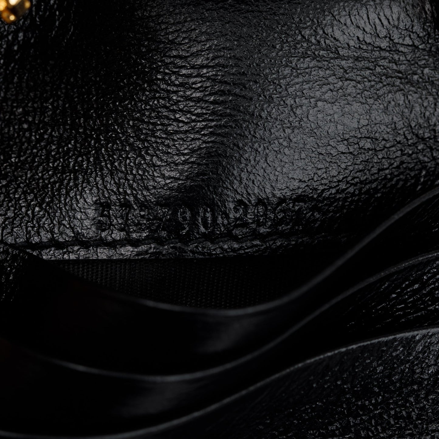 Gucci Black Calfskin Leather Web Rajah Chain Card Case Wallet