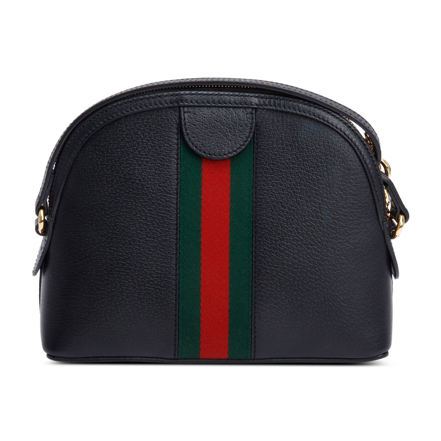 Gucci Black Calfskin Leather Web Small Ophidia Dome Crossbody Bag
